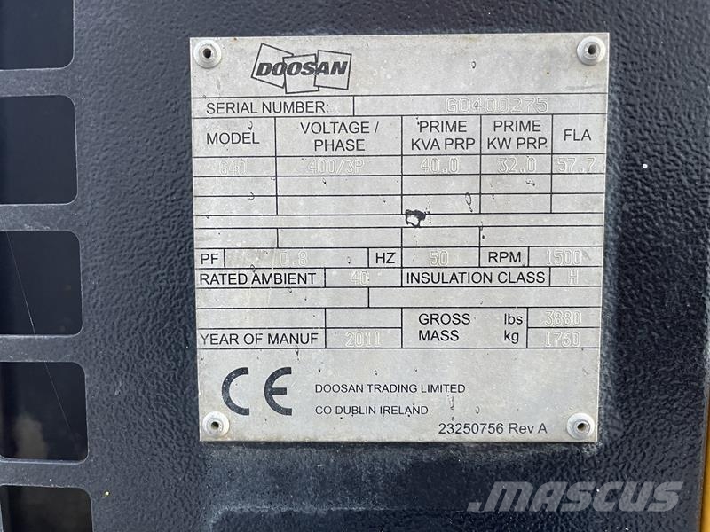 Doosan G40 Dízel áramfejlesztők