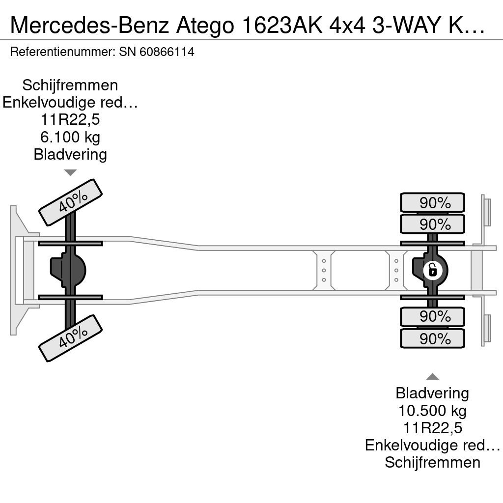 Mercedes-Benz Atego 1623AK 4x4 3-WAY KIPPER (MANUAL GEARBOX / FU Camion benne