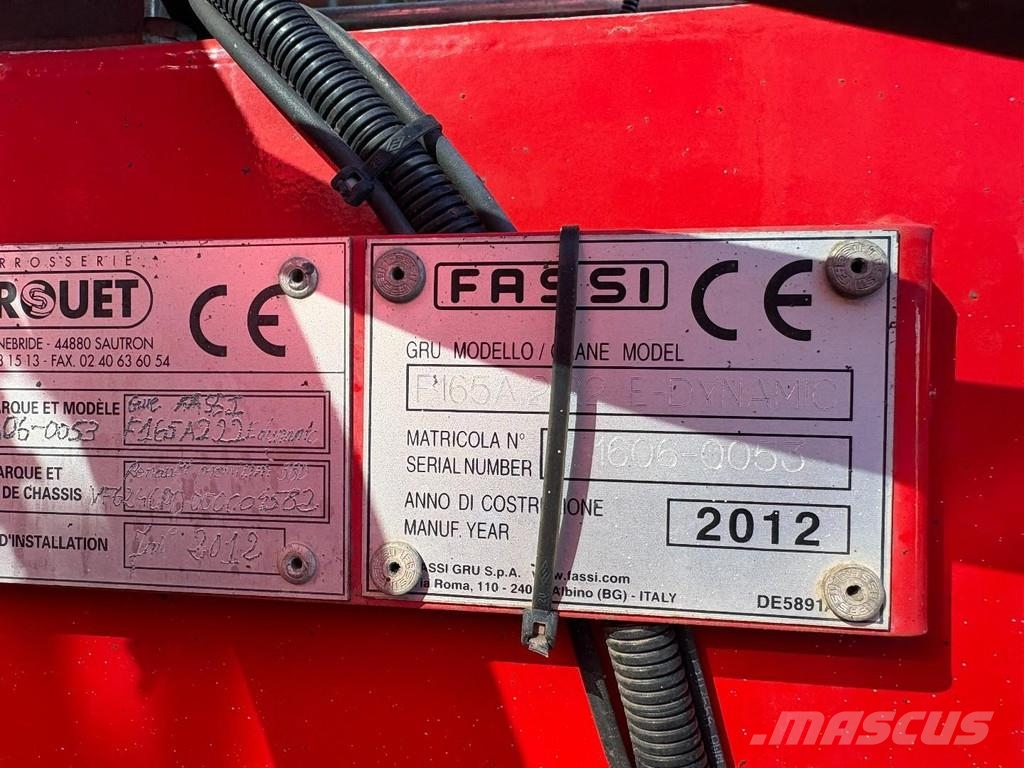 Renault Premium 380 DXI + FASSI F 165-- 2 + REMOTE + HYDRA رافعات صالحة لكل أنواع الطرق