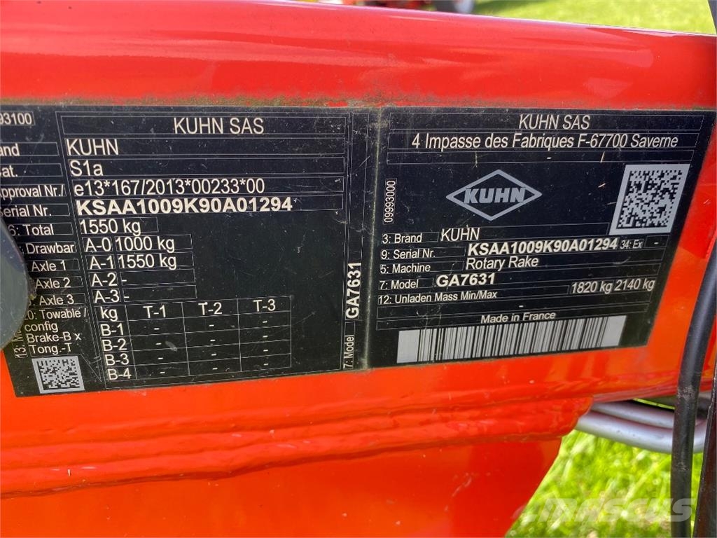 Kuhn GA 7631 Прибиральні комбайни