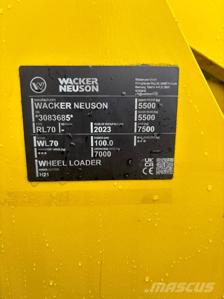 Wacker Neuson WL 70 Gumikerekes homlokrakodók
