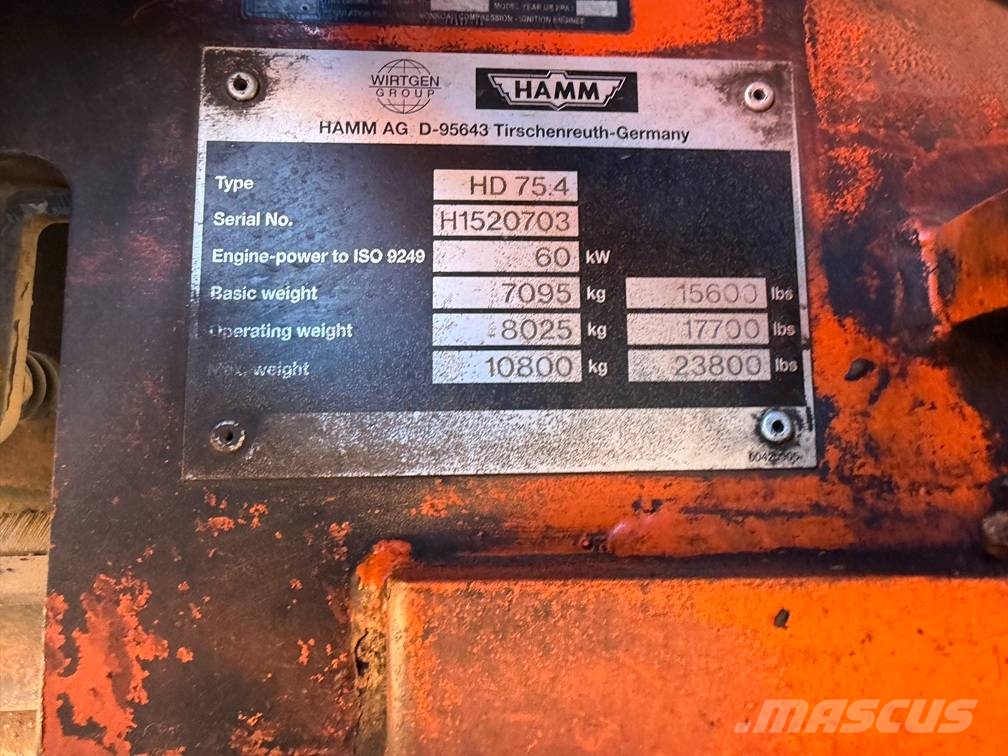 Hamm HD 75.4 Dvojni valjarji