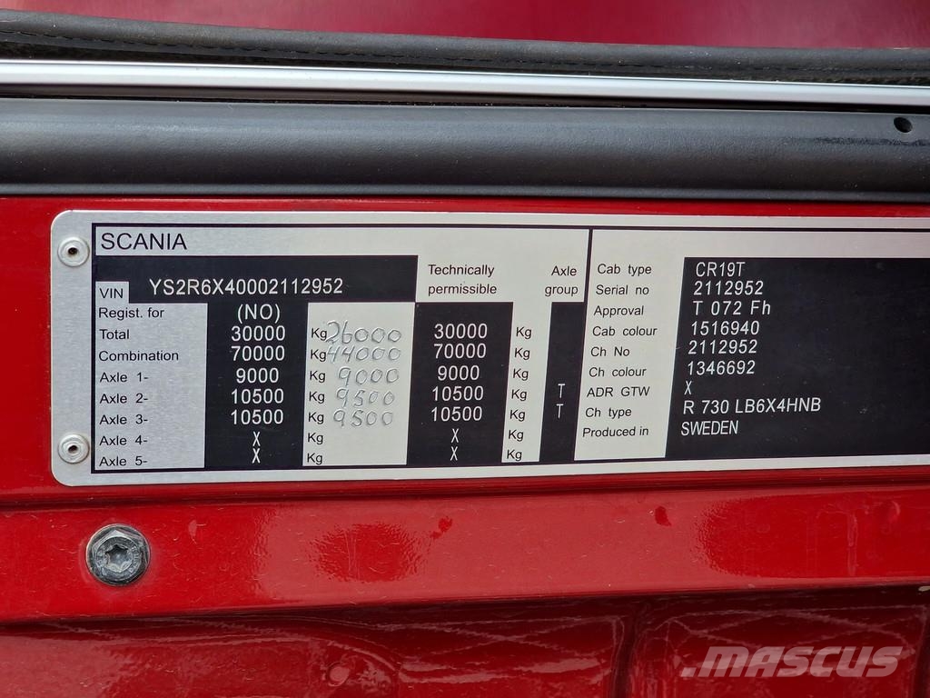 Scania R730 Topline 6x4 - 25t Mobas hooklift - Retarder - Abrollkipper