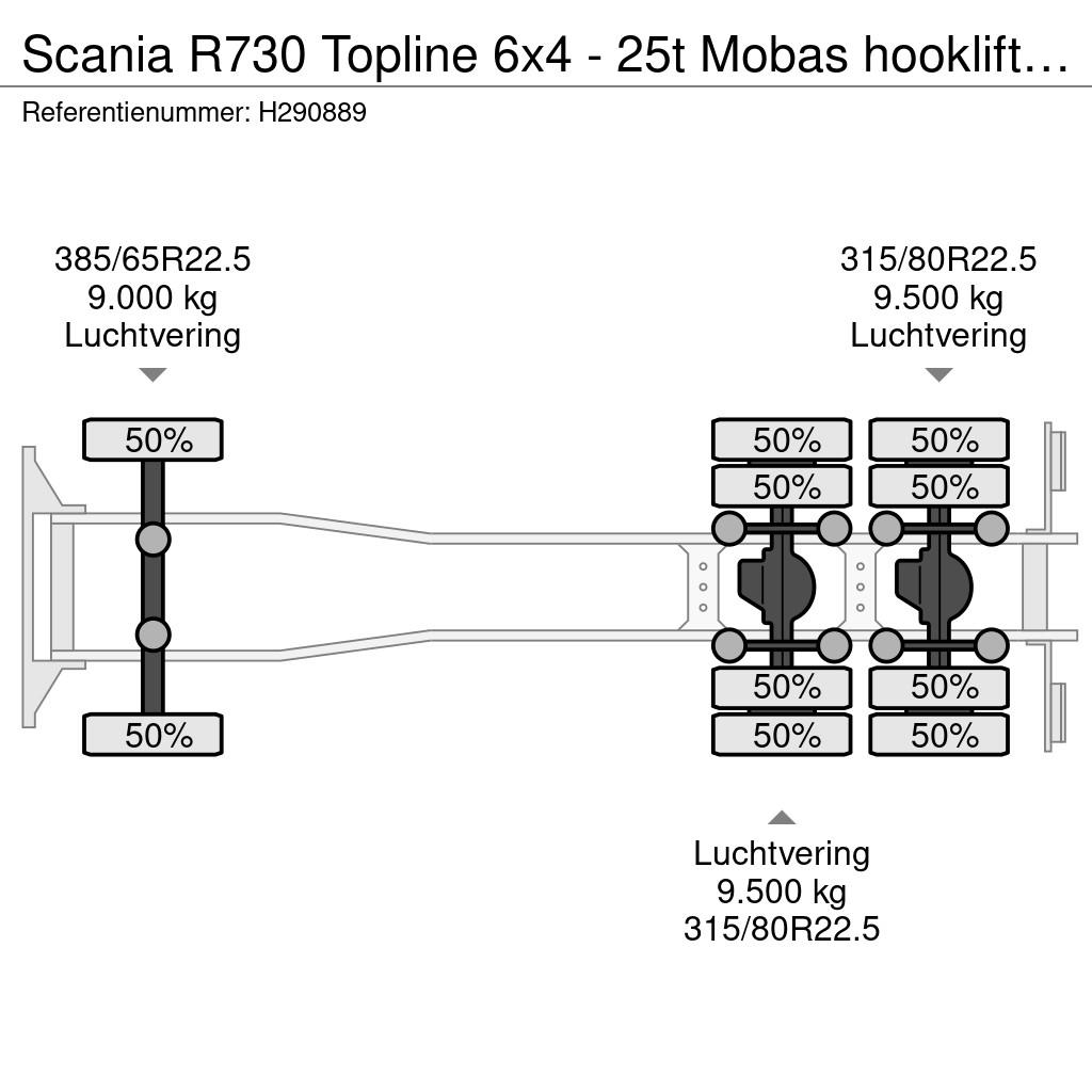 Scania R730 Topline 6x4 - 25t Mobas hooklift - Retarder - Abrollkipper