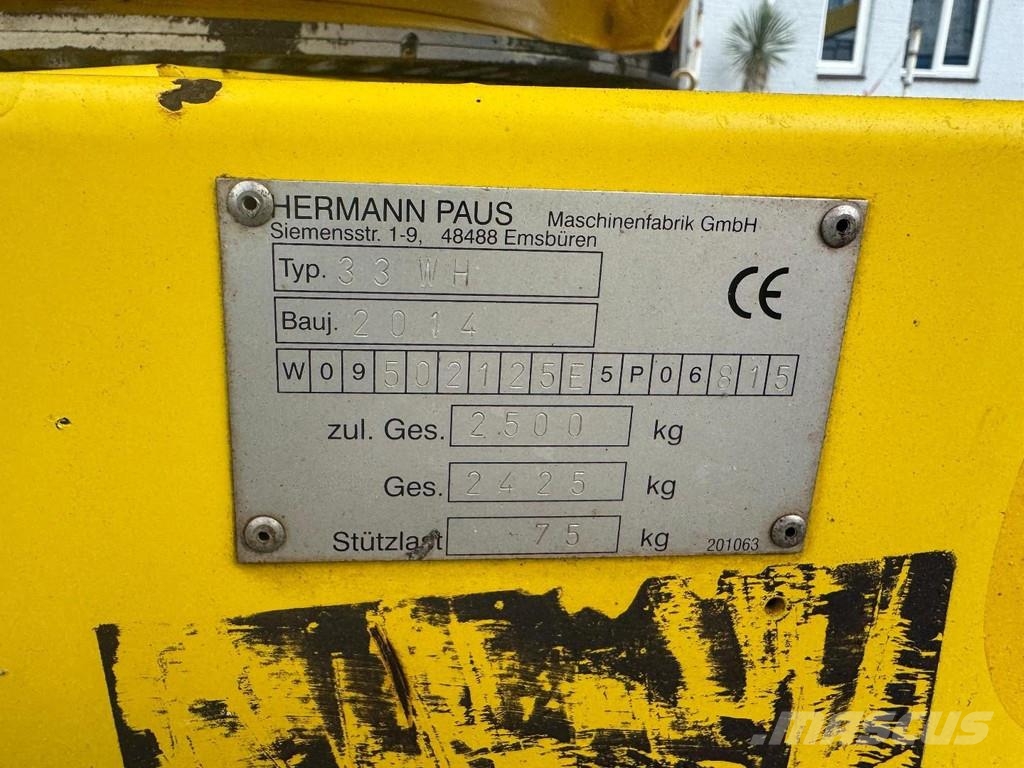 Paus ASA 33 WH - LIFT 33 METER - TÜV UNTILL 07/2027 المنصات الهوائية المثبتة على مقطورة