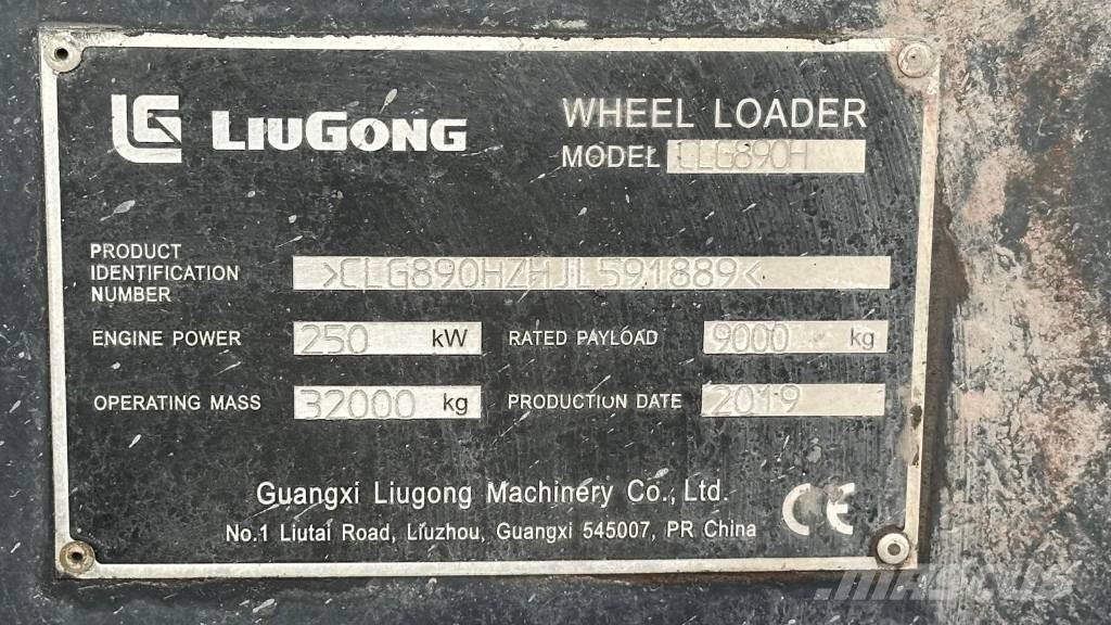 LiuGong CLG890H Hjullastare