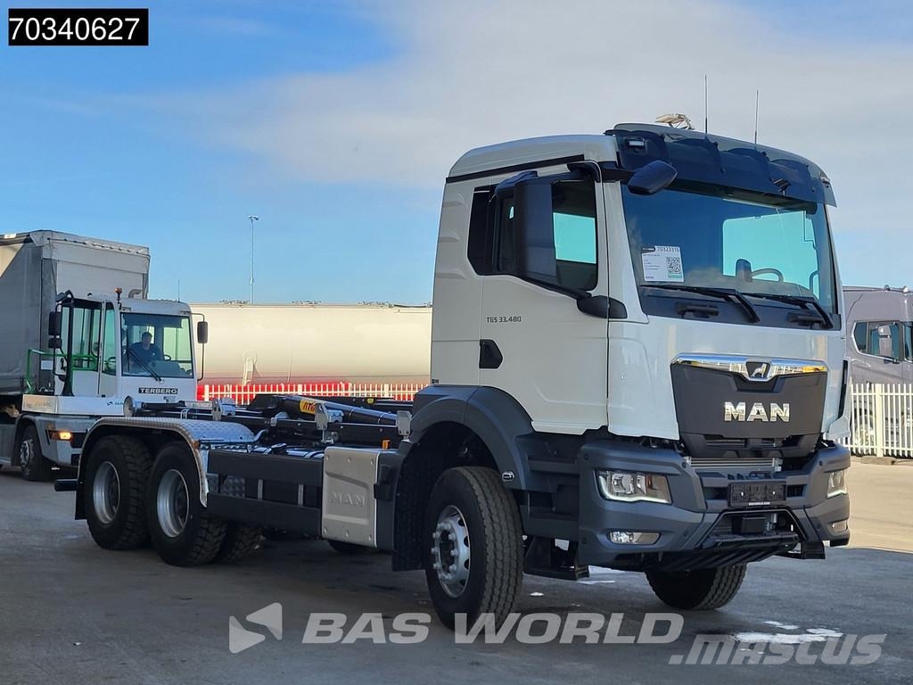 MAN TGS 33.480 6X4 ¡NUEVO! HYVA 20-53-S con eje grande Rol kiper kamioni sa kukom za podizanje tereta