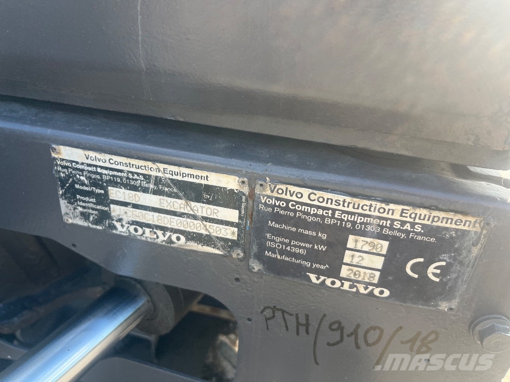 Volvo EC 18D Εκσκαφάκι (διαβολάκι) < 7t