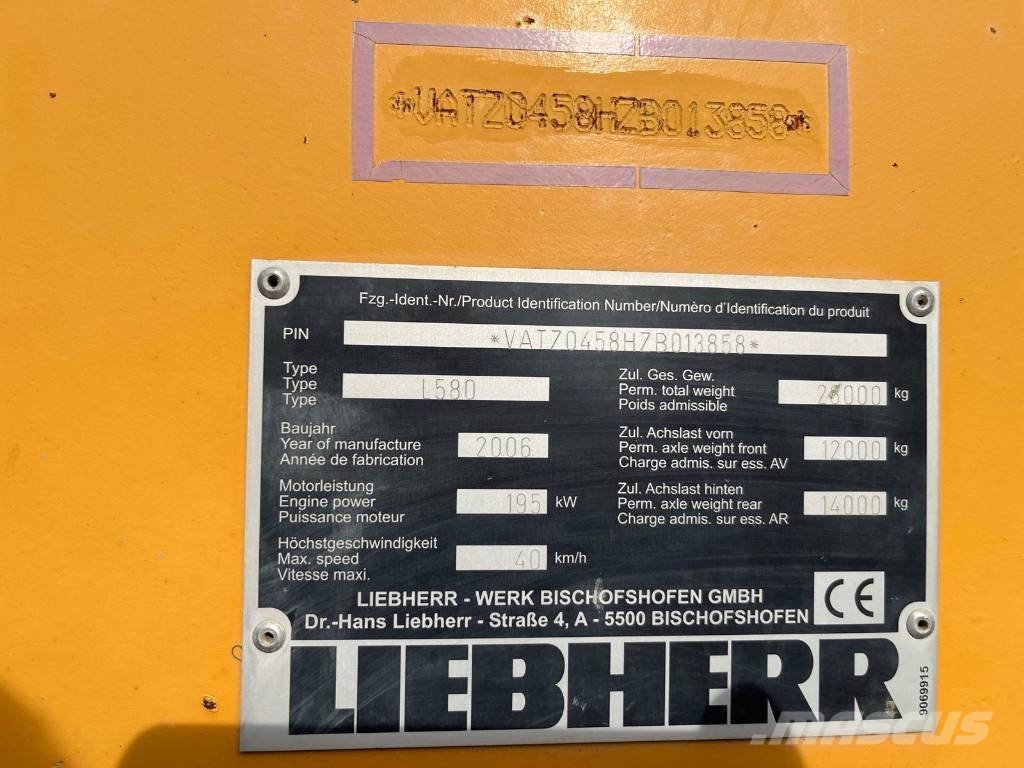 Liebherr L 580 Utovarivači na točkove
