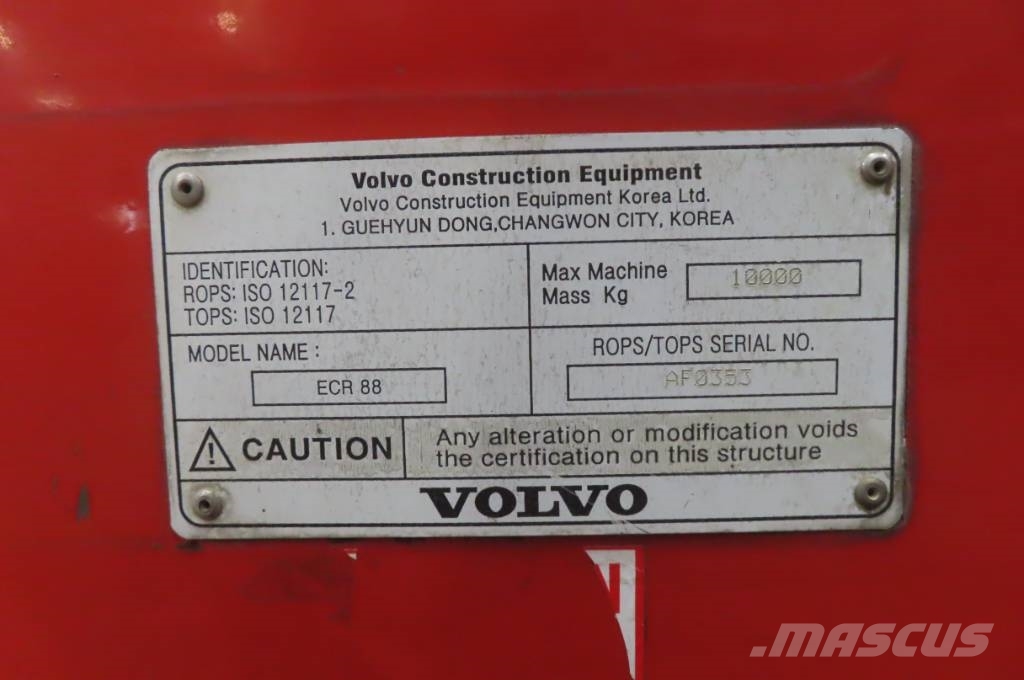Volvo ECR 88 Cabines e interior máquinas construção