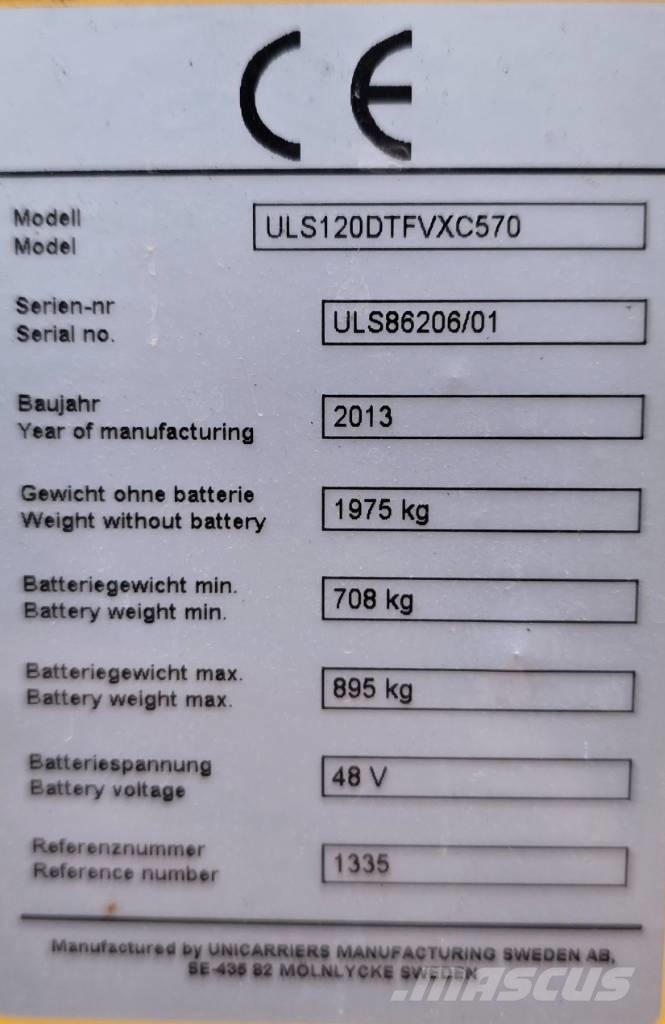 UniCarriers ULS 120 DTFVXC 570 Viljuškari sa pomičnim stupom