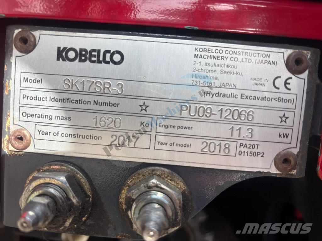 Kobelco SK 17 SR-3 Minigraafmachines < 7t