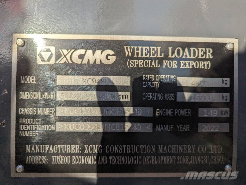 XCMG XC 948 U Tekerlekli yükleyiciler