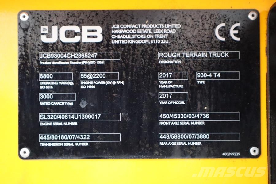 JCB 930-4 T4 Valid inspection, Diesel, 4x4 Drive, 5500 Caminhão todo-o-terreno