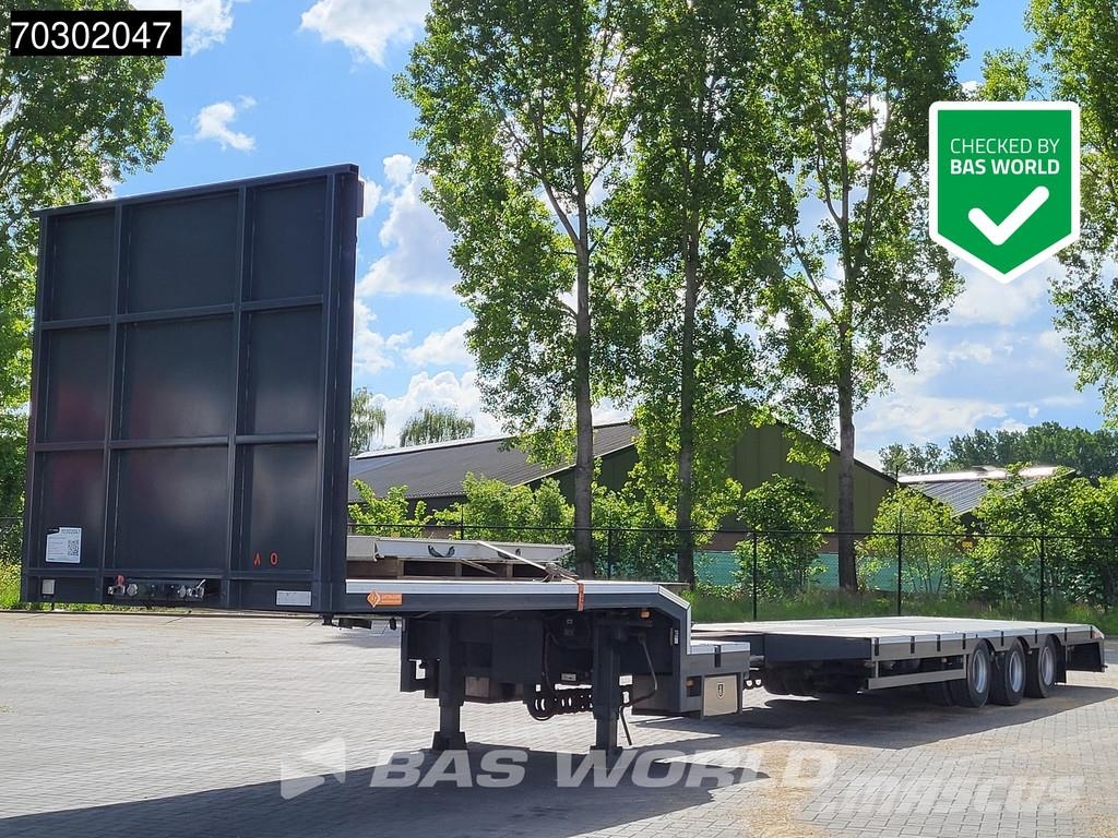 Lintrailers S3A 3 axles TUV 01/27 Extendable 650cm Lift + Stee نصف مقطورة مسطحة منخفضة