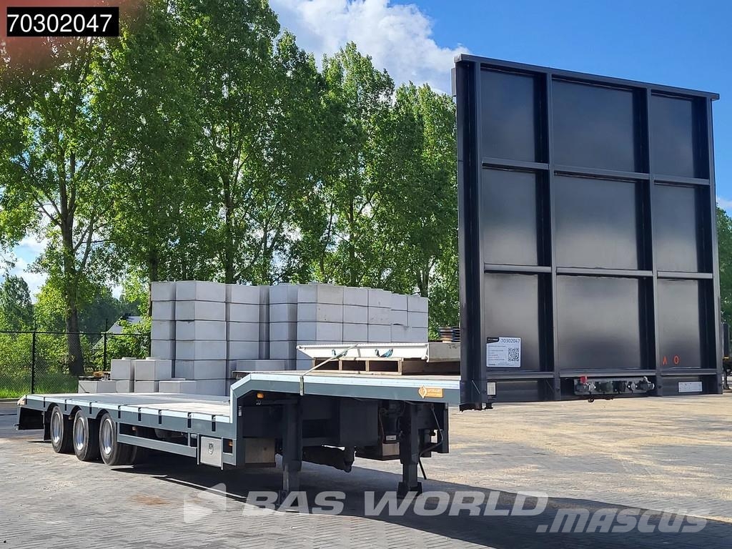 Lintrailers S3A 3 axles TUV 01/27 Extendable 650cm Lift + Stee نصف مقطورة مسطحة منخفضة