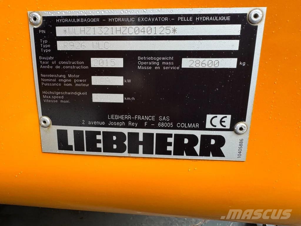 Liebherr R926 Semi Long 11 Mtr Boom Bagri goseničarji