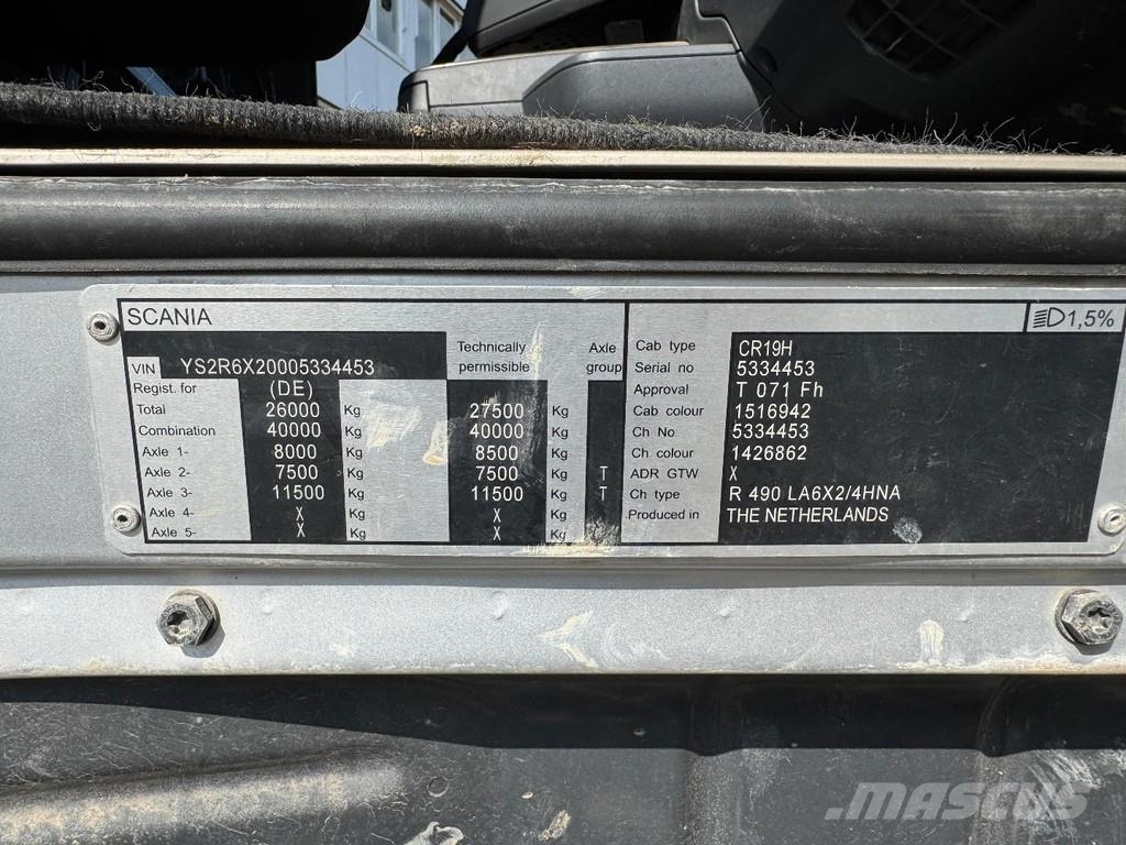 Scania R490 6X2 EURO 6 + RETARDER + BIG AXLE Camiones tractor