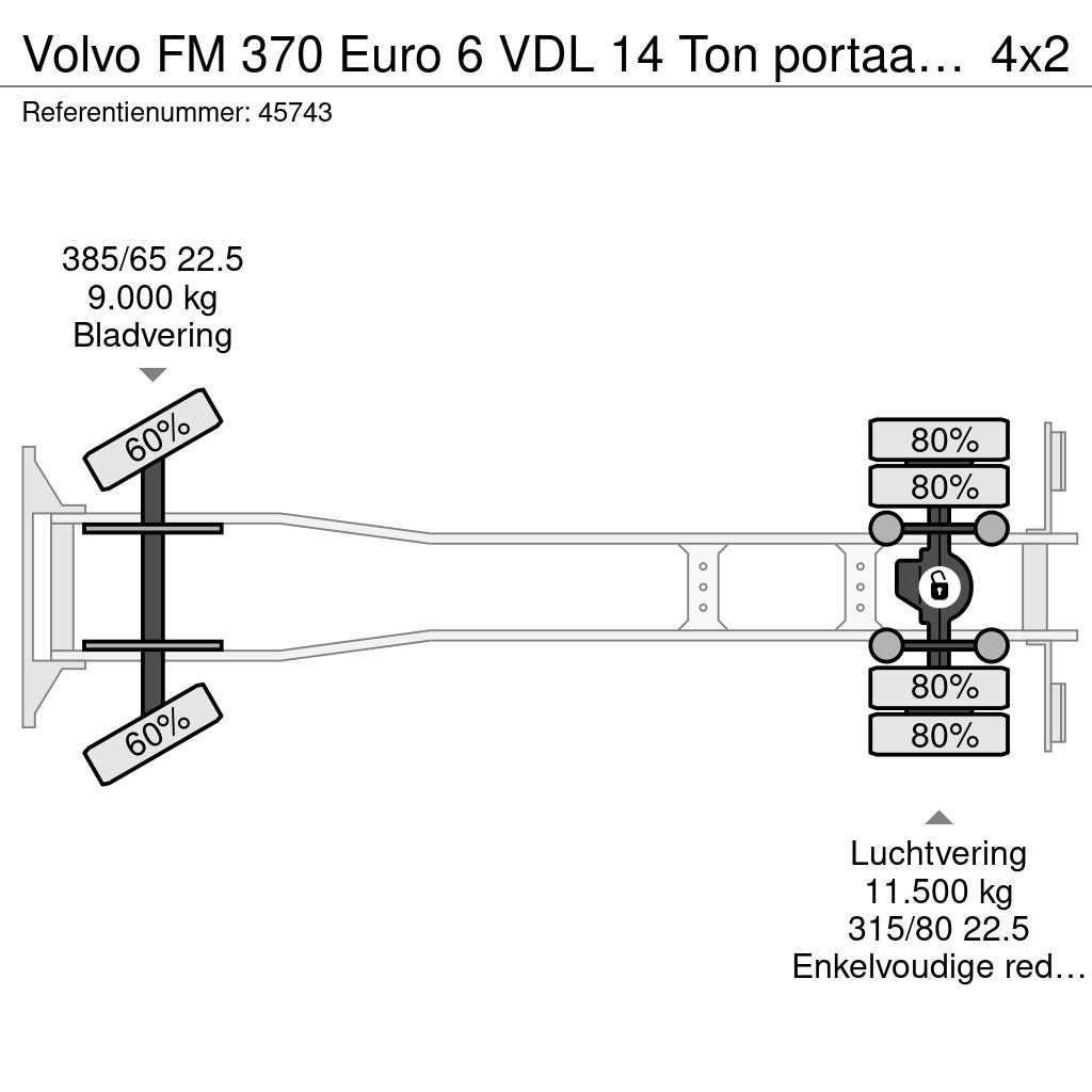 Volvo FM 370 Euro 6 VDL 14 Ton portaalarmsysteem 裝載運輸卡車