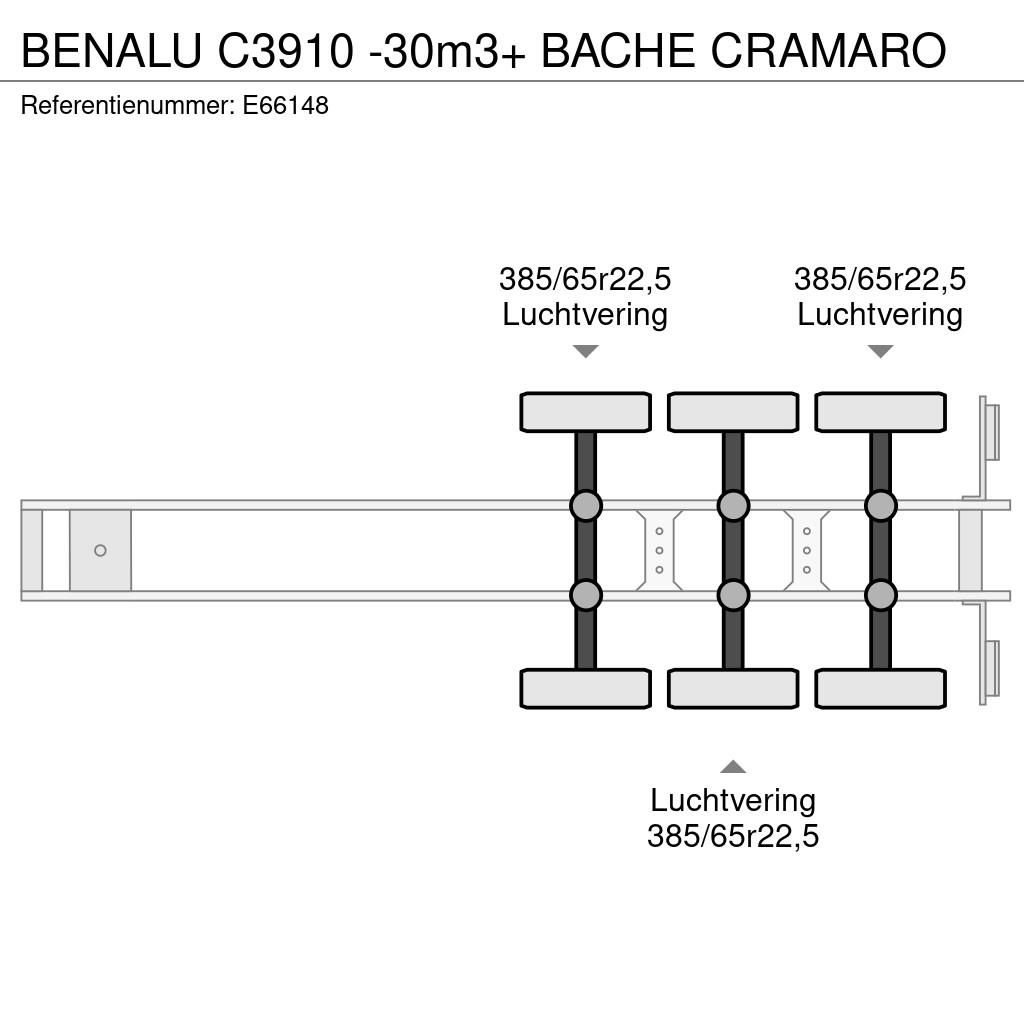 Benalu C3910 -30m3+ BACHE CRAMARO Kippipuoliperävaunut