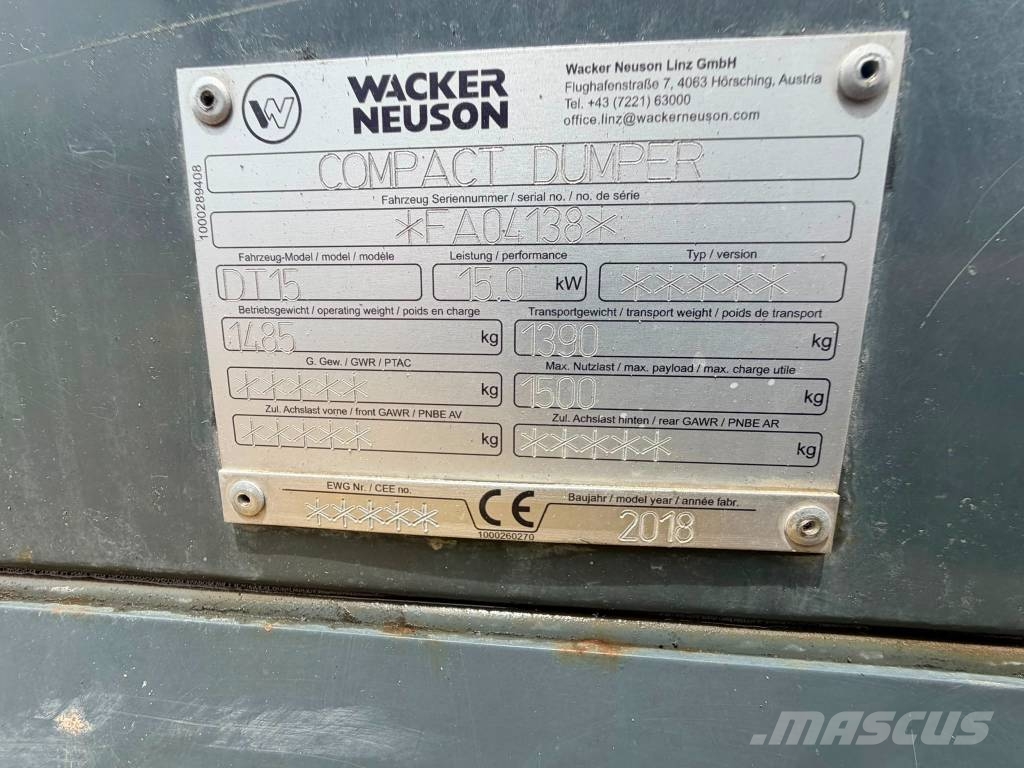 Wacker Neuson DT 15 Damperi za gradilište