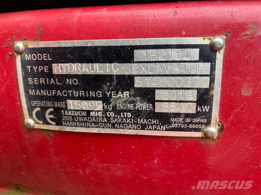 Takeuchi TB 2150 Crawler excavators