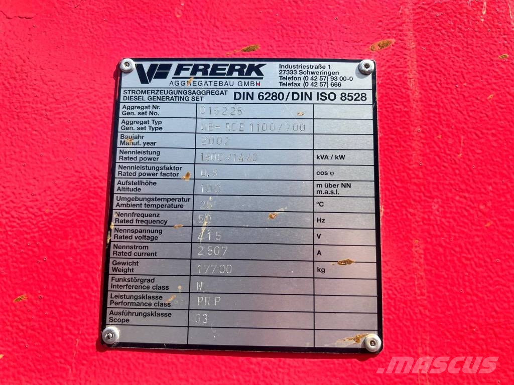  Piller 1100 KVA Gensets Diesel Generatorer