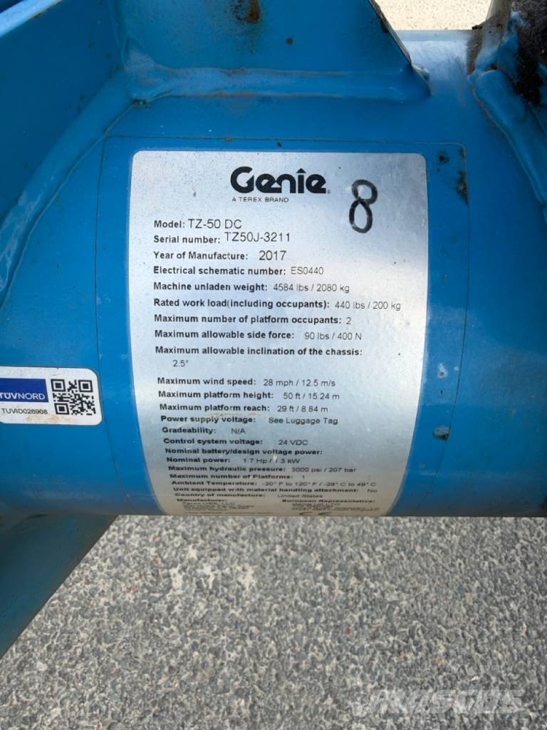 Genie TZ 50 DC aanhangwagen hoogwerker 17 meter Aanhanger hoogwerkers