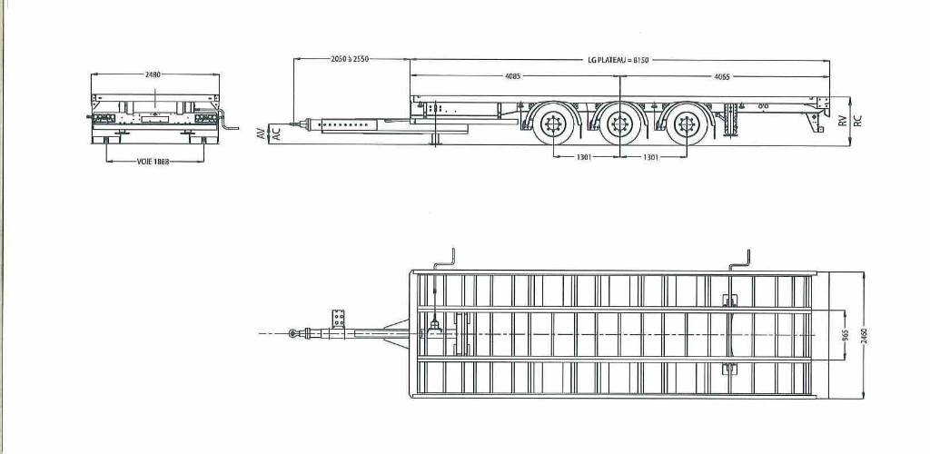 Fruehauf Flak Kärra, Bodkärra Причепи-платформи/бокове розвантаження