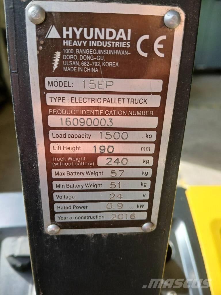 Hyundai 15 EP Transpaletas Electricas