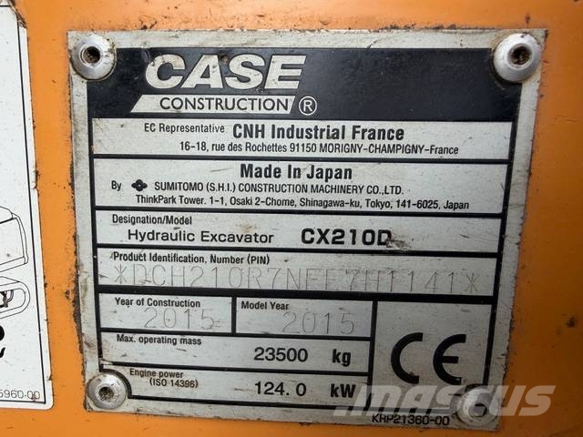 CASE CX 210 D Gravemaskiner på larvebånd