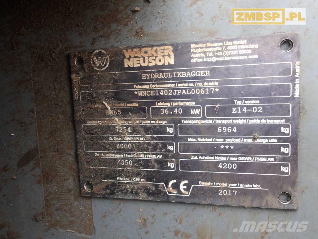 Wacker Neuson EW 65 Kolesové rýpadlá