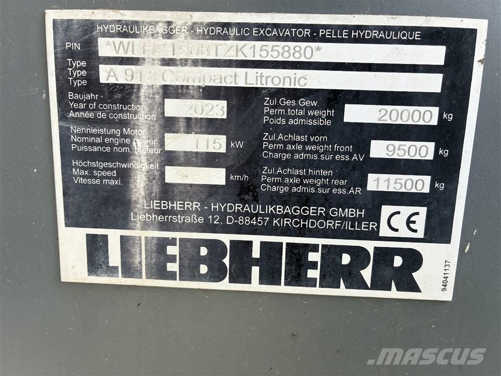 Liebherr A 918 Compact Litronic Pelle sur pneus