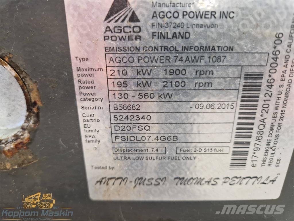 Agco POWER 74 AWF 1087 Used/Beg 引擎/發動機