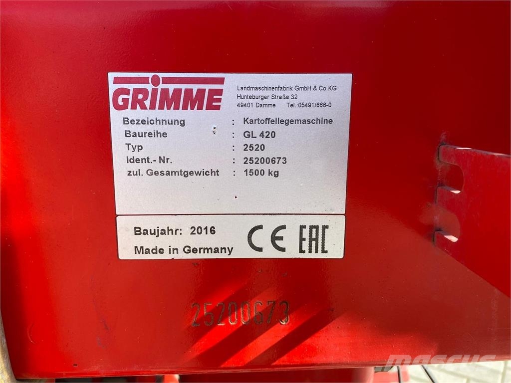 Grimme GL420 Pootmachine Svogūnų sodinamosios mašinos