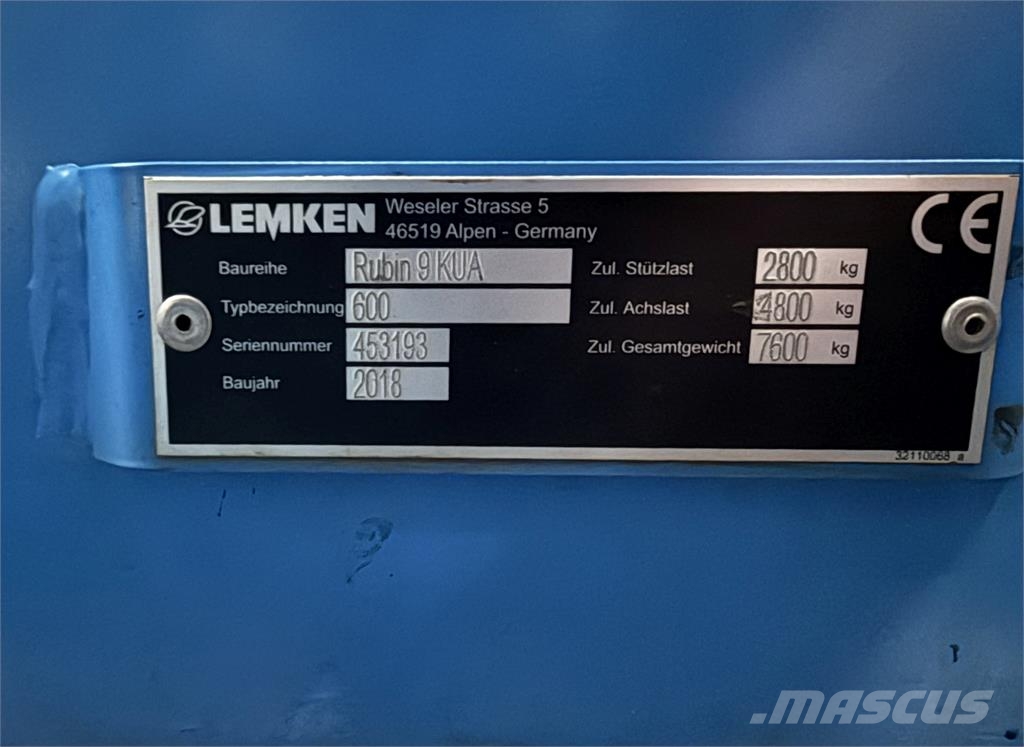 Lemken Rubin 9/600 KUA Дискови брани