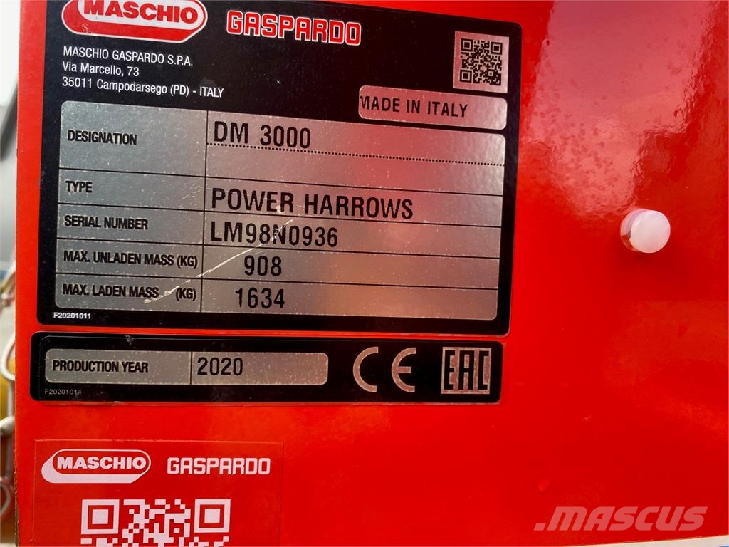 Maschio dm 3.0 m met openrol Power harrows and rototillers