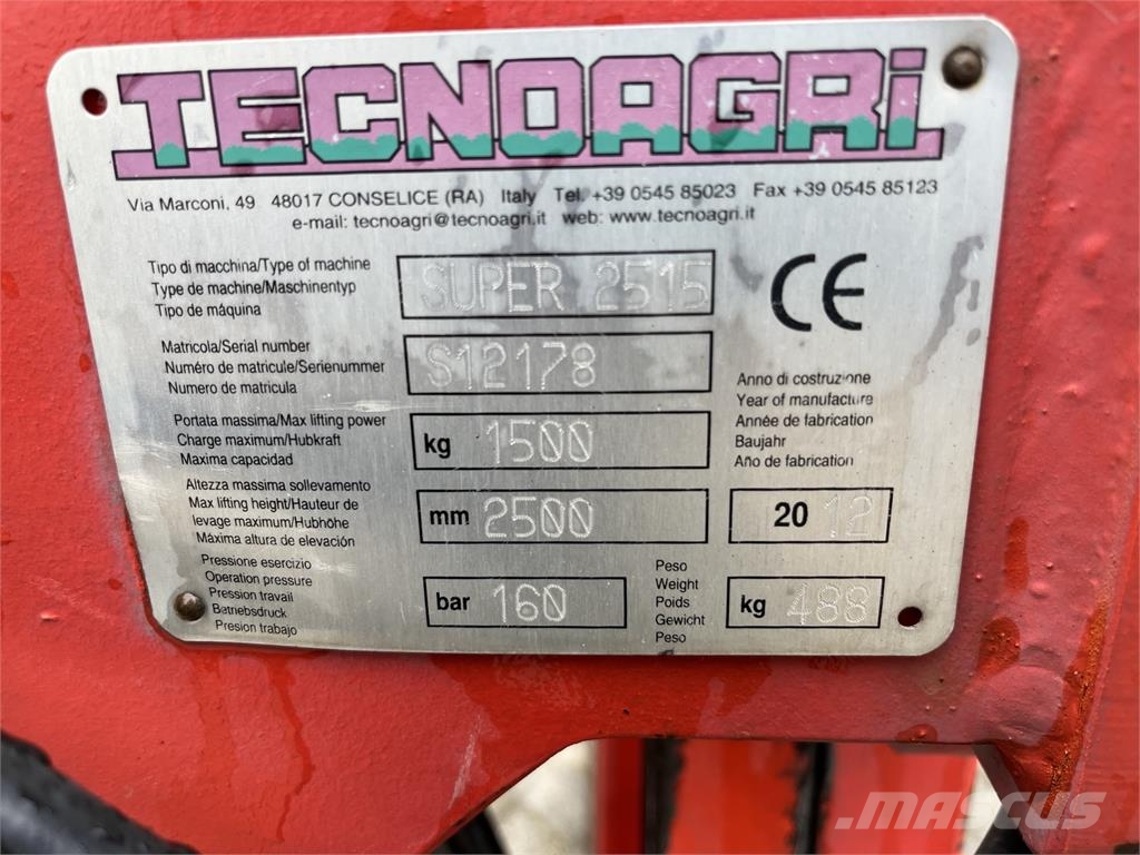 Tecnoagri Super 2515 Muut kuormaus- ja kaivuulaitteet sekä lisävarusteet