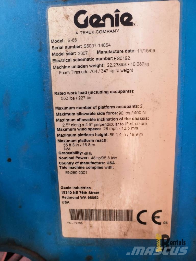 Genie S 65 Telescoophoogwerkers