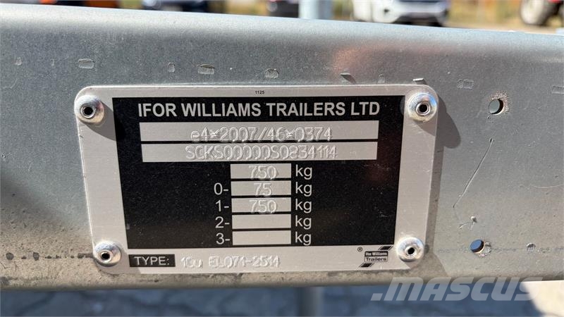 Ifor Williams 1Cu EL071-2514 1 aksel Euro Light 750 kg Tow-Max P Other trailers
