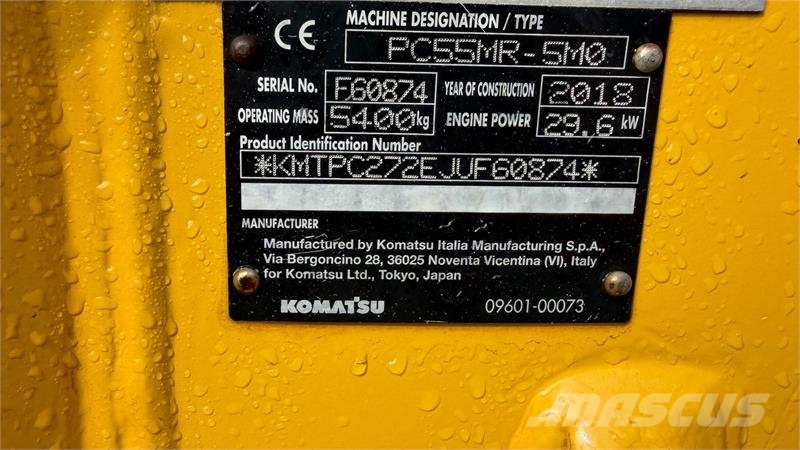 Komatsu PC55MR-5 hydremaskifte og 3 skovle Minikaivukoneet < 7t