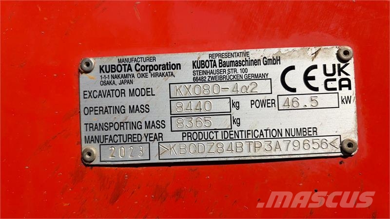 Kubota KX080-4α2 NYE BÆLTER / Engcon DC2 /Unicontrol 3D/ Rupsgraafmachines