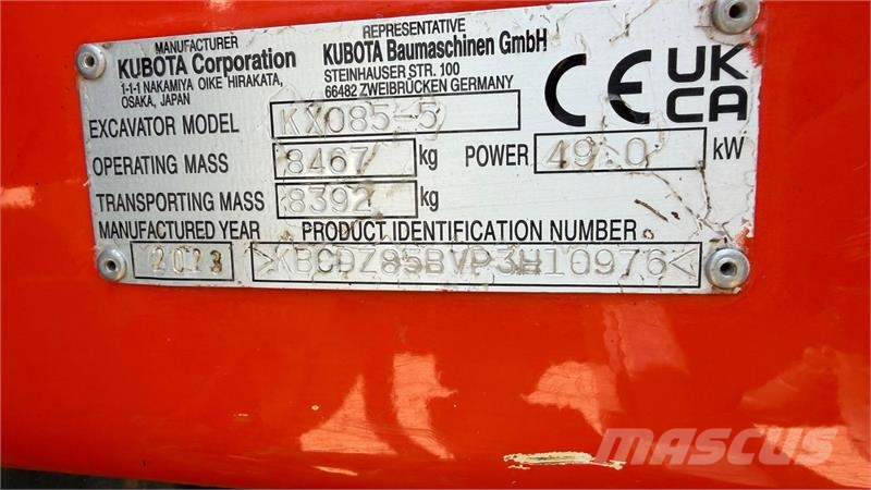 Kubota KX085-5 Engcon DC2-styring - Engcon MIG-joysticks  Vikšriniai ekskavatoriai
