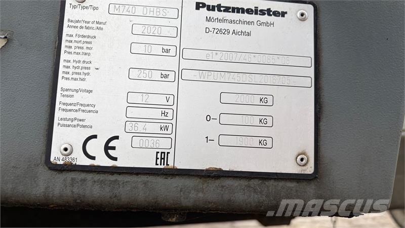 Putzmeister M740 DHBS Slidlagspumpe - (Topmodel med skovl og t Andet tilbehør