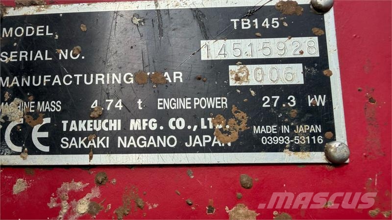 Takeuchi TB145 Takeuchi TB145 - Velholdt minigraver med lav Міні-екскаватори < 7т