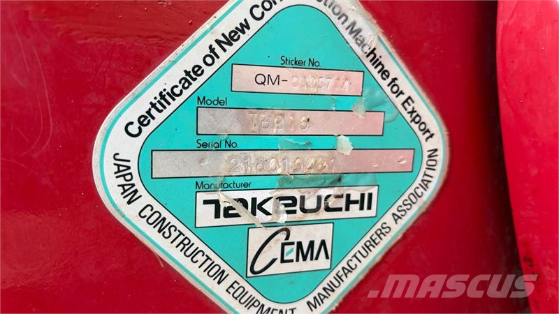 Takeuchi TB216 m/2 graveskovle og kipplaner skovl Minigravemaskiner