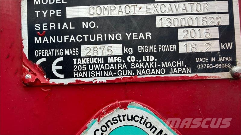 Takeuchi TB230 Powertilt & 1 meter svenskerskovl + Stor LED Minigravemaskiner