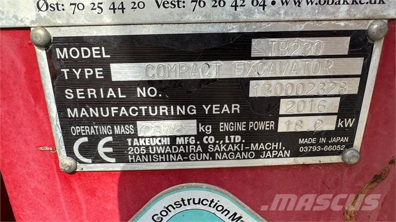 Takeuchi TB230 S40 Mini bageri < 7t