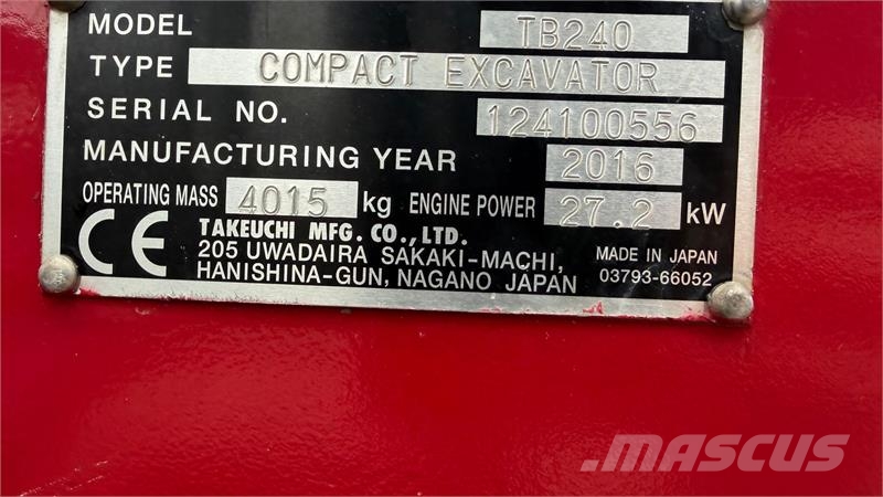 Takeuchi TB240 Mini excavators < 7t (Mini diggers)