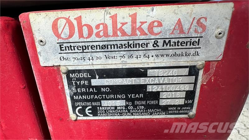 Takeuchi TB240 JST-skifte Kāpurķēžu ekskavatori